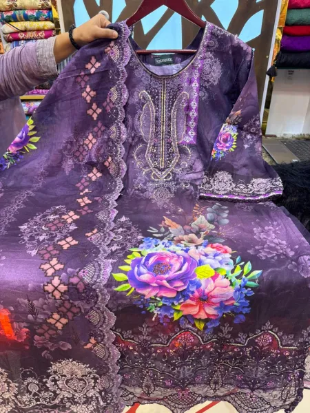 Swizz Lawn Printed Embroidered Stitched 3Pc